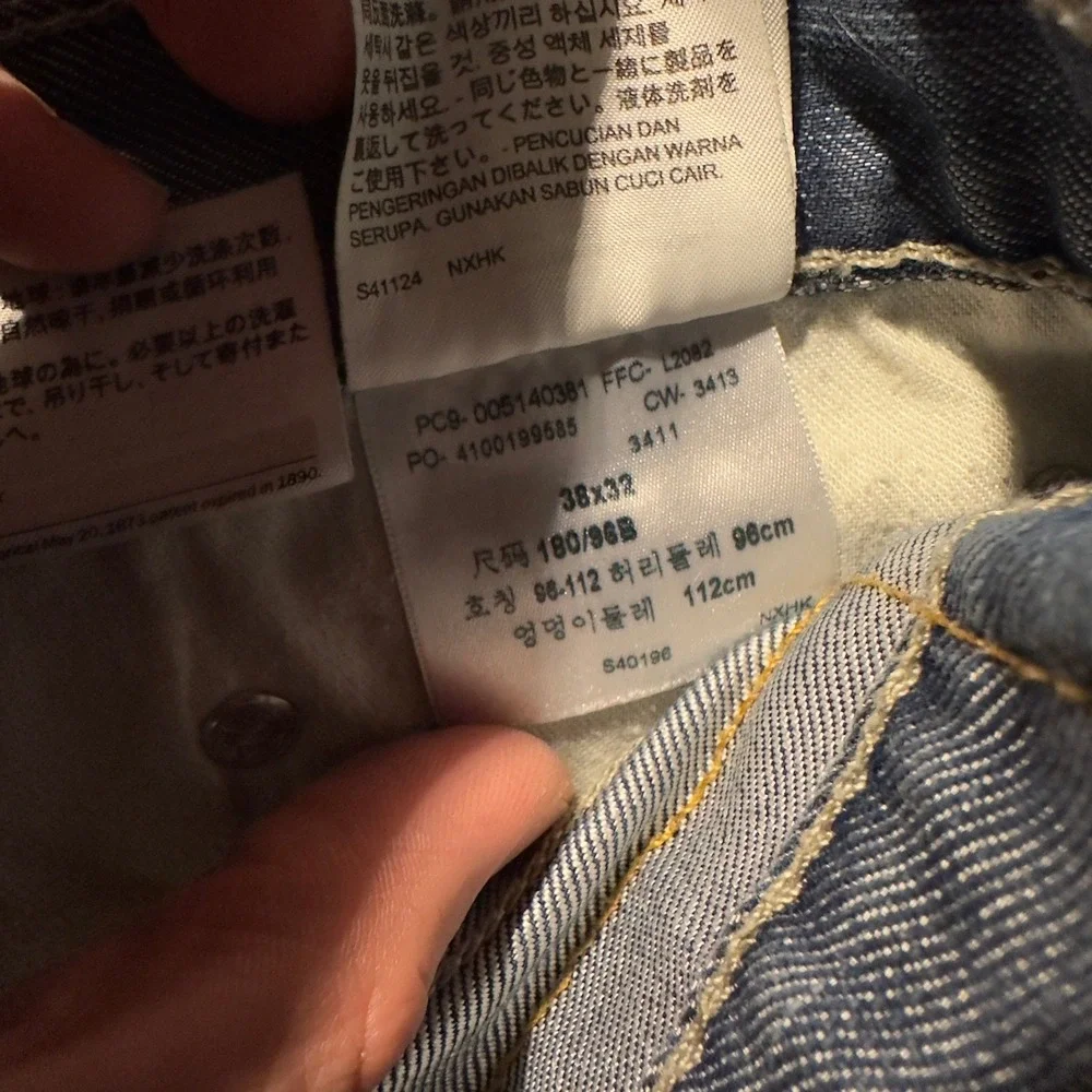 Levi's 514 Straight Fit Jeans Mens 38x32 Blue Medium Wash Denim Baggy Classic‎